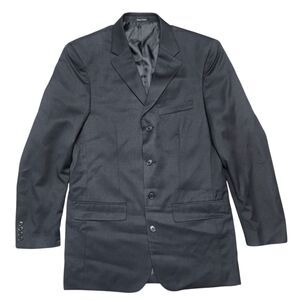 Linea Uomo Wool Modern Fit Sport Coat Blazer Black Adult 39 Long Mens